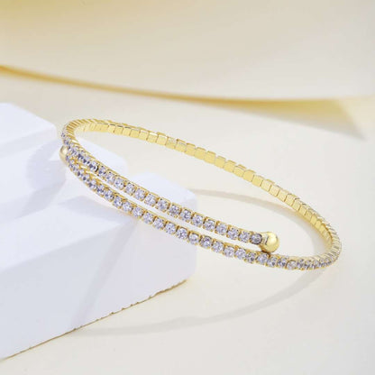 [Elite]Row of Diamonds Round Fashion Bracelet