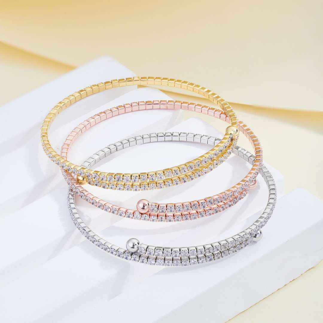[Elite]Row of Diamonds Round Fashion Bracelet