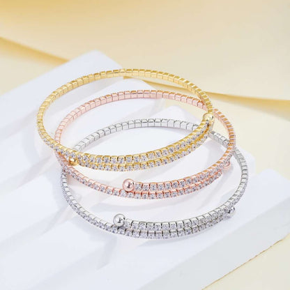 [Elite]Row of Diamonds Round Fashion Bracelet