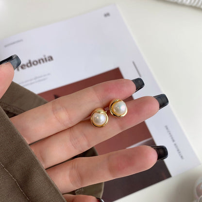 [Elite]Dainty Bread Pearl Earrings