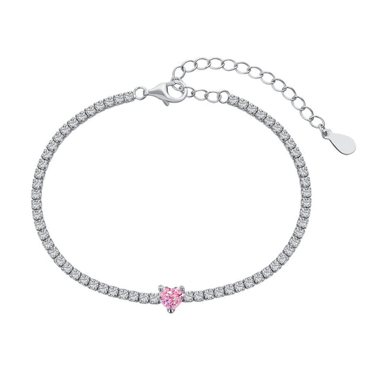 [Elite]0.5 Carat Elegant Romantic Heart Shape Lover Bracelet