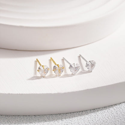 [Elite]Sparkling Heart Shaped Simple Earrings