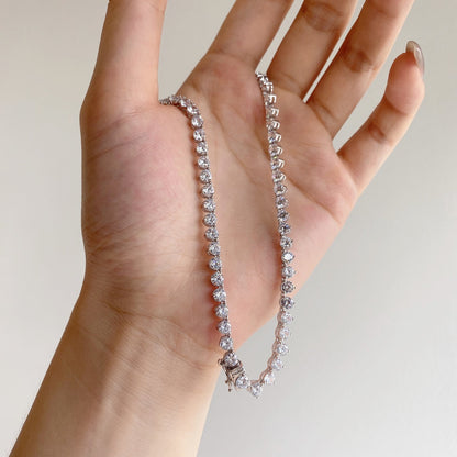 [Elite]Ornate Heart Cut Tennis Necklace