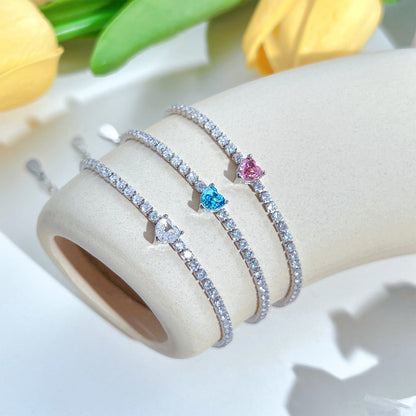 [Elite]0.5 Carat Elegant Romantic Heart Shape Lover Bracelet