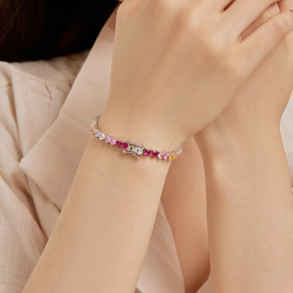 [Elite]Luxurious Colorful Romantic Heart Shape Lover Bracelet