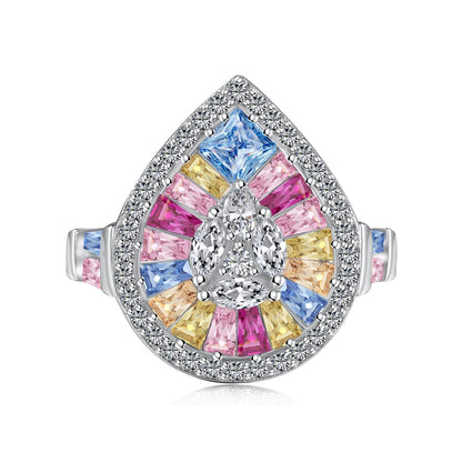 [Elite]Elegant Colorful Water Drop Shape Banquet Ring