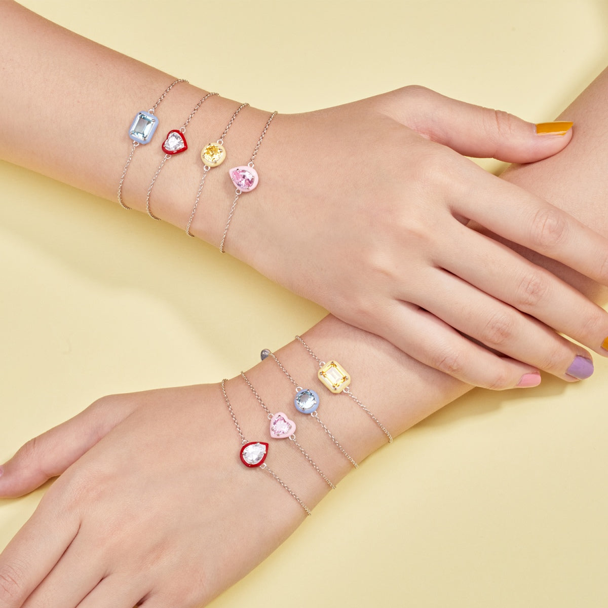 [Elite]2.0 Carat Sparkling Colorful Emerald Cut Daily Bracelet
