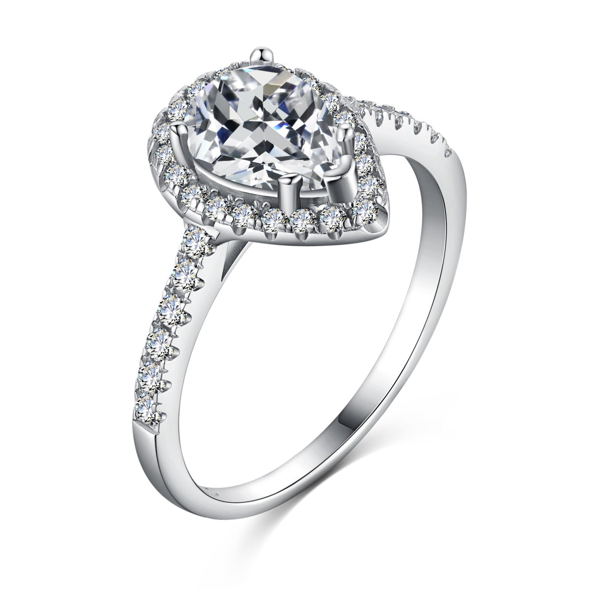 [Elite]1.0 Carat Luxurious Resplendent Water Drop Shape Wedding Ring