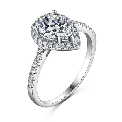 [Elite]1.0 Carat Luxurious Resplendent Water Drop Shape Wedding Ring