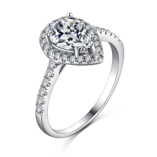 [Elite]1.0 Carat Luxurious Resplendent Water Drop Shape Wedding Ring
