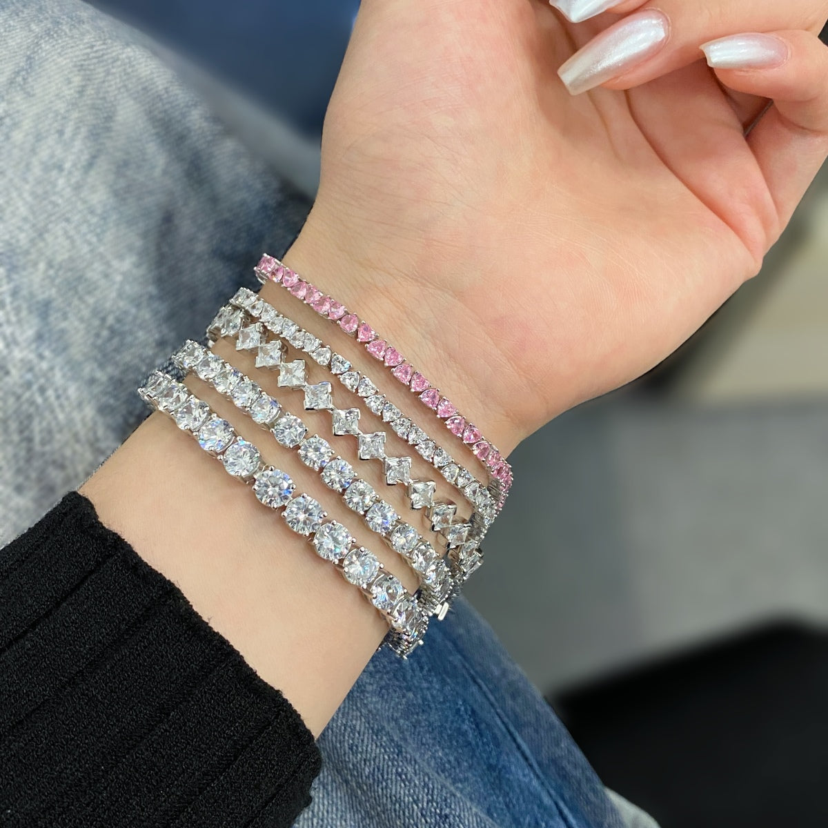 [Elite]0.5 Carat Ornate Princess Cut Daily Bracelet
