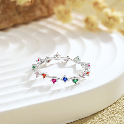 [Elite]Radiant Colorful Round Cut Daily Ring