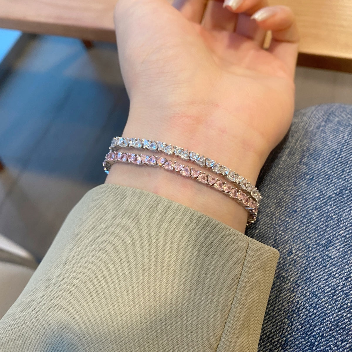 [Elite]Dazzling Romantic Heart Shape Lover Bracelet