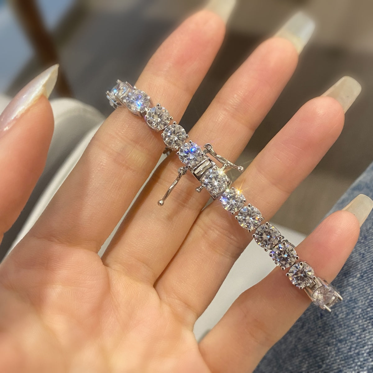 [Elite]0.75 Carat Dazzling Round Cut Wedding Bracelet