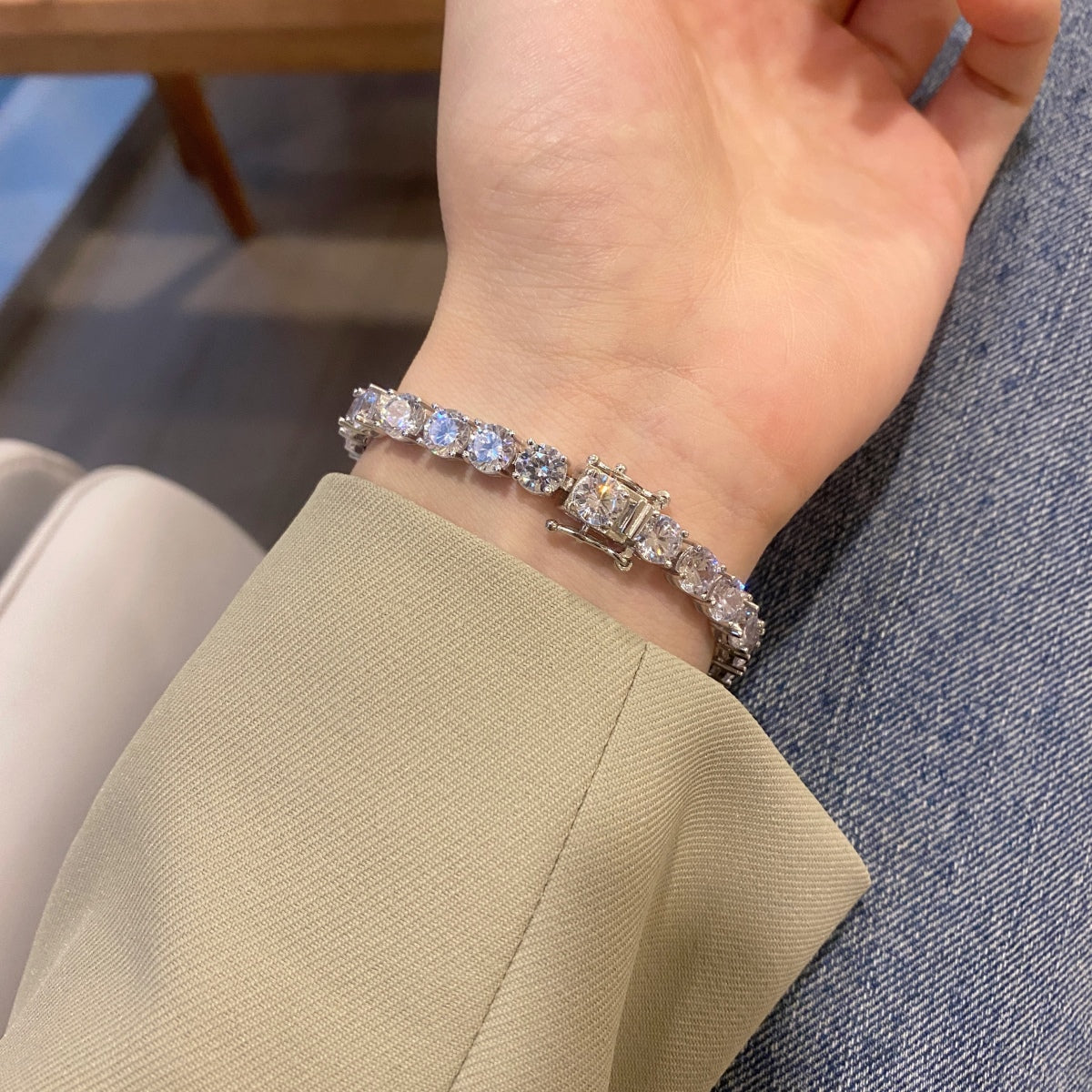 [Elite]0.75 Carat Dazzling Round Cut Wedding Bracelet