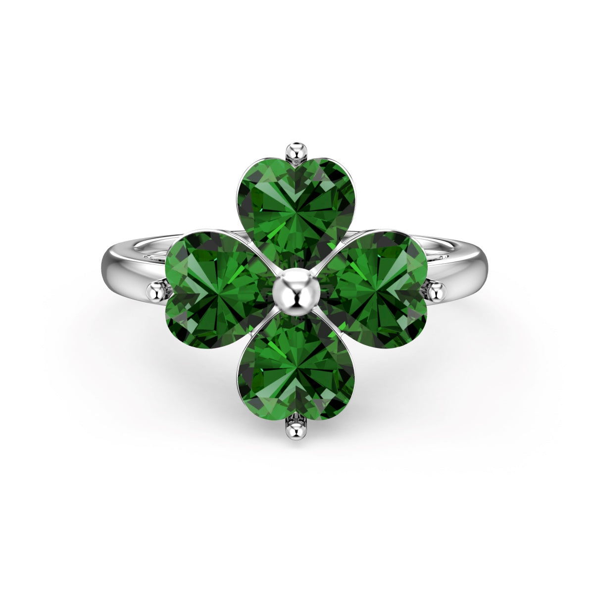 [Elite]Heart-shaped Four-Leaf Clover Ball Ring