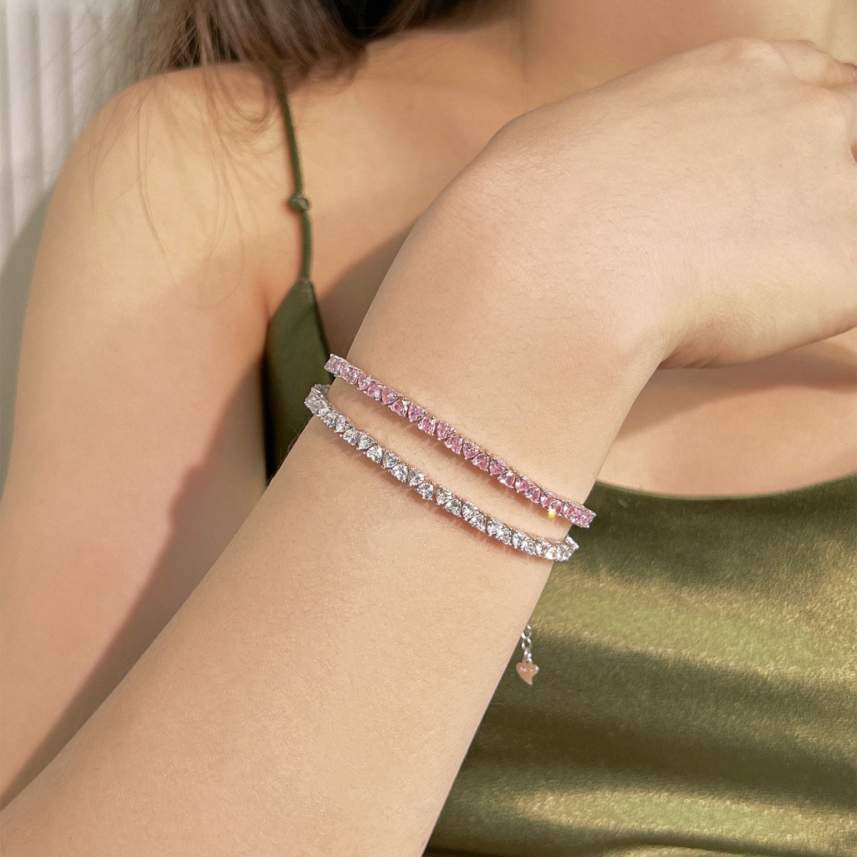 [Elite]Dazzling Romantic Heart Shape Lover Bracelet