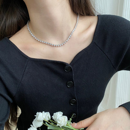 [Elite]Ornate Heart Cut Tennis Necklace