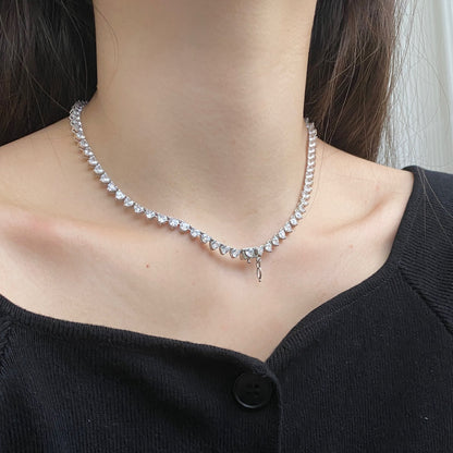 [Elite]Ornate Heart Cut Tennis Necklace