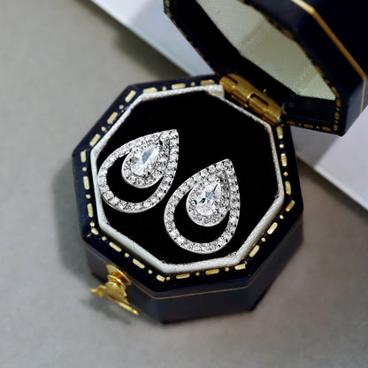 [Elite]Sparkling Delicate Water Drop Shape Daily Earrings