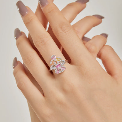 [Elite]Sparkling Colorful Water Drop Shape Daily Ring