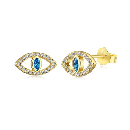 [Elite]Blue Devil Eyes Hollow Stud Earrings
