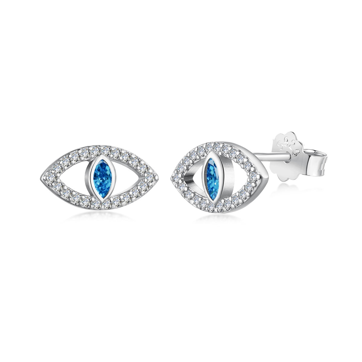 [Elite]Blue Devil Eyes Hollow Stud Earrings