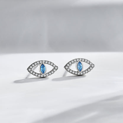 [Elite]Blue Devil Eyes Hollow Stud Earrings