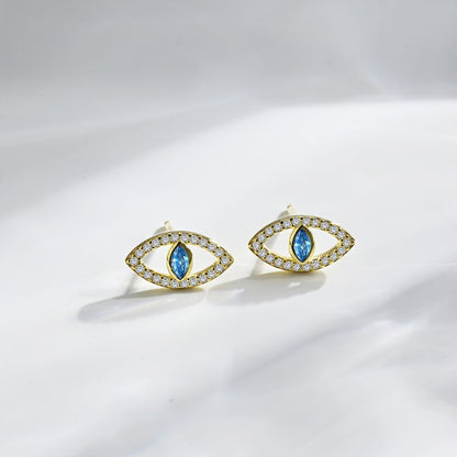 [Elite]Blue Devil Eyes Hollow Stud Earrings