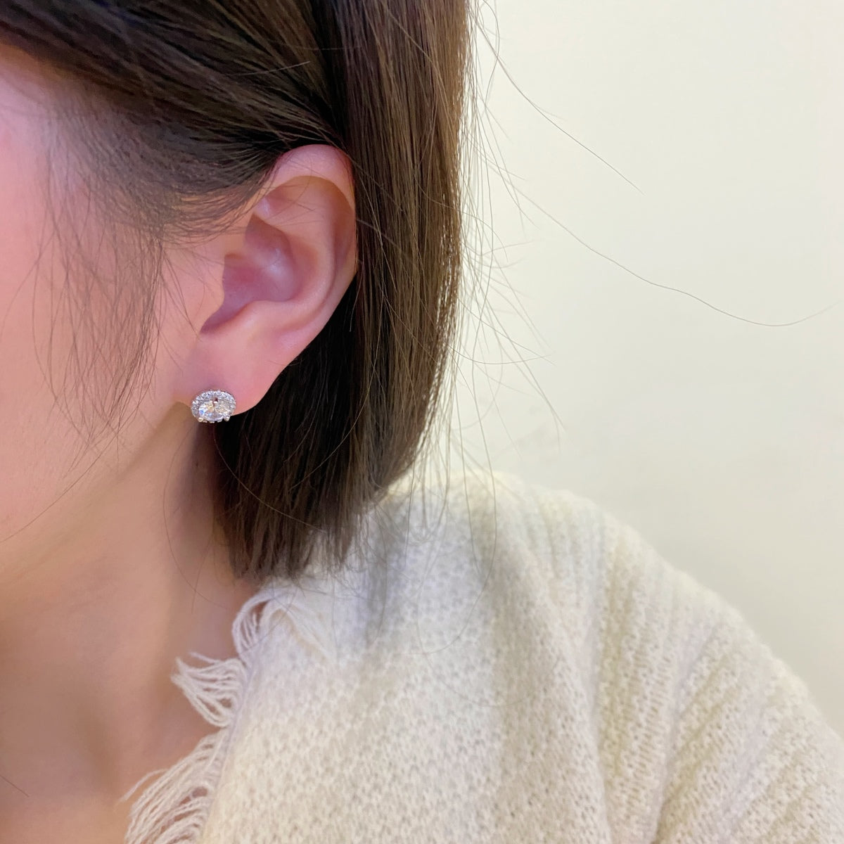 [Elite]Classic Princess Round Shape Earrings