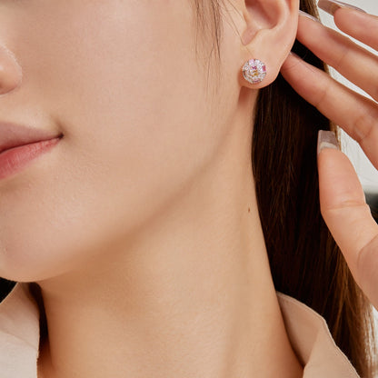 [Elite]Ornate Colorful Octagon Shape Daily Earrings
