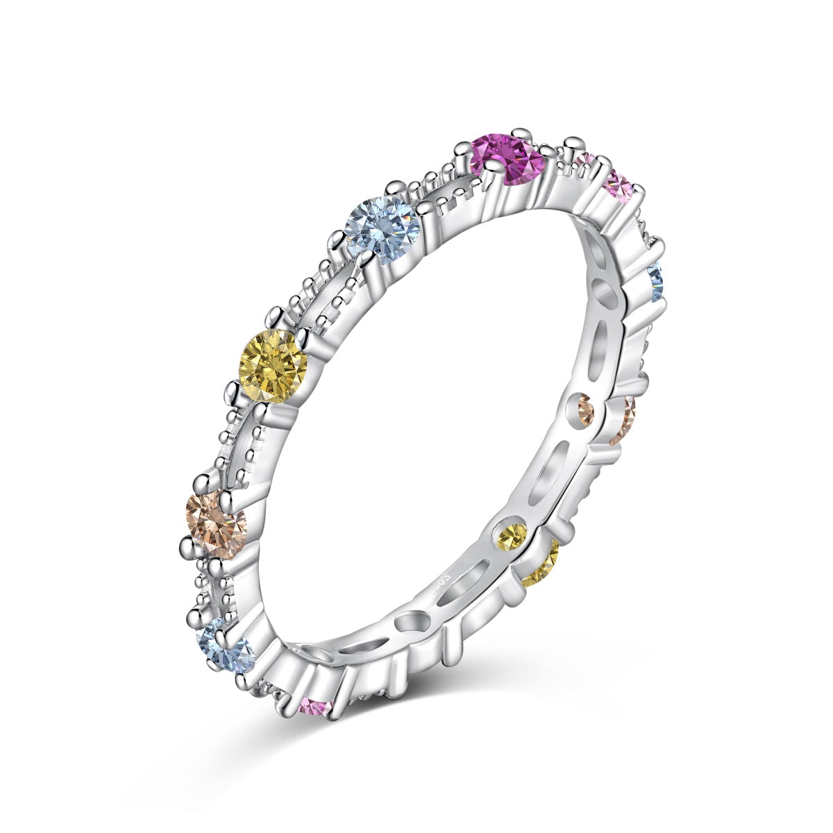 [Elite]Sparkling Colorful Round Cut Tennis Ring