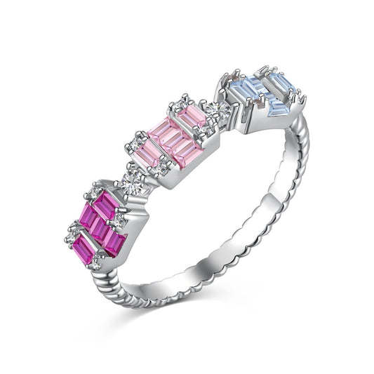 [Elite]Unique Colorful Emerald Cut Party Ring