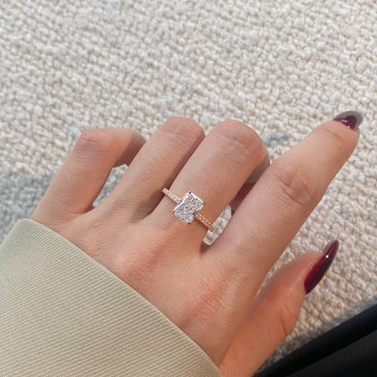 [Elite]2.0 Carat Dazzling Sparkling Radiant Cut Party Ring