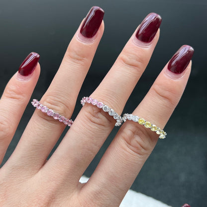 [Elite]Sparkling Round Cut Tennis Ring