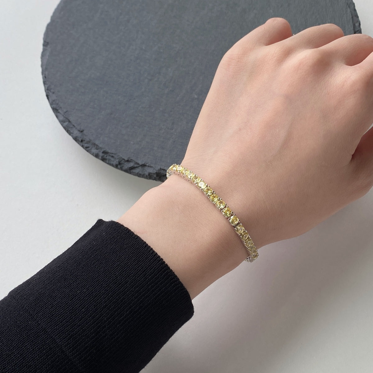 [Elite]Ornate Dazzling Round Cut Tennis Bracelet