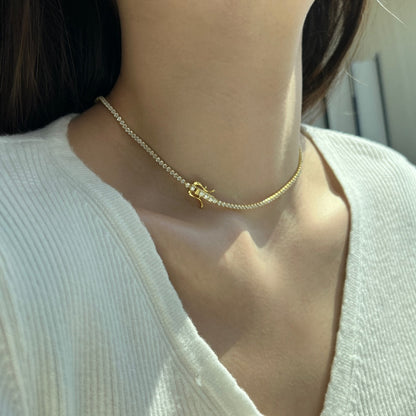 [Elite]Delicate Round Shape Tennis Necklace