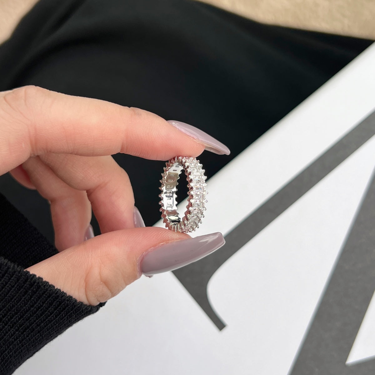 [Elite]Splashy Ornate Emerald Cut Cocktail Ring