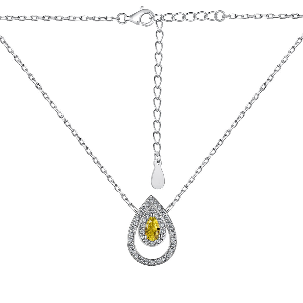 [Elite]Sparkling Pear Cut Necklace