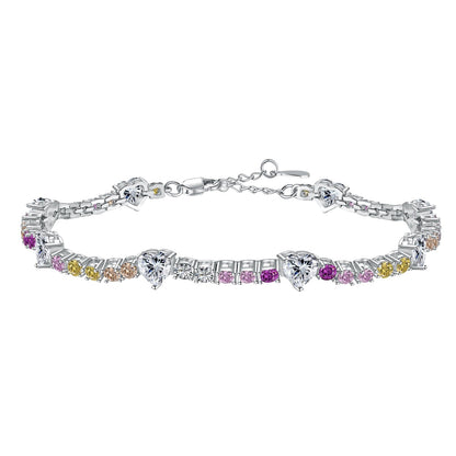 [Elite]Romantic Heart Shape Round Cut Lover Bracelet