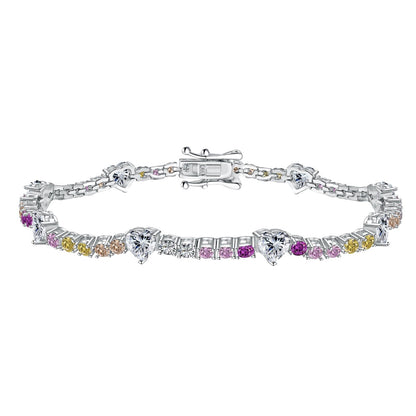 [Elite]Romantic Heart Shape Round Cut Lover Bracelet