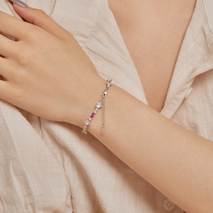 [Elite]Romantic Heart Shape Round Cut Lover Bracelet
