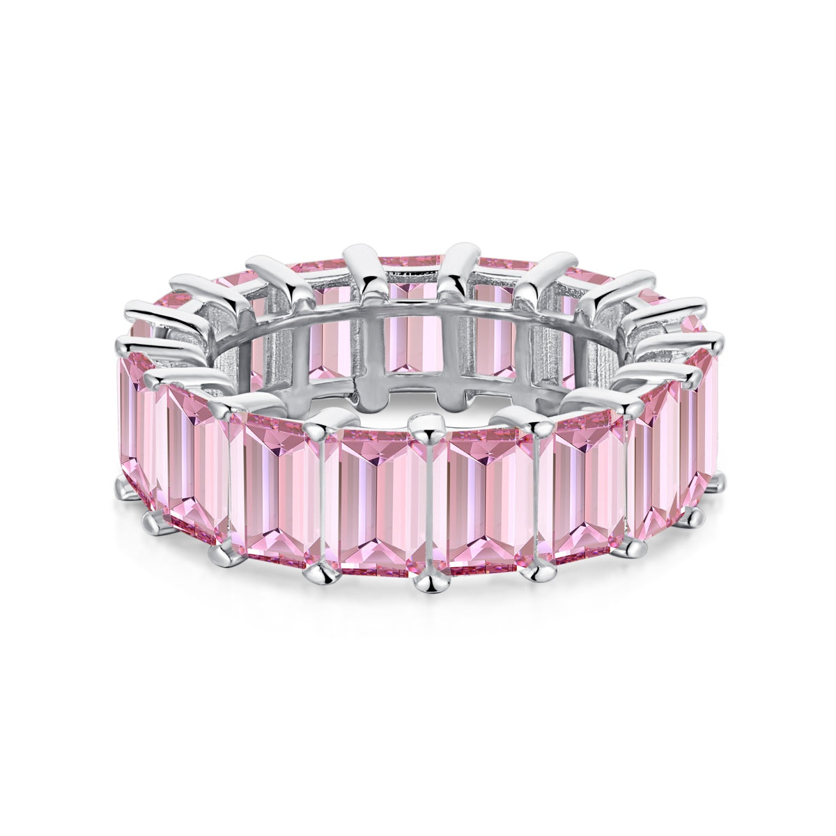 [Elite]0.75 Carat Elegant Emerald Cut Tennis Ring