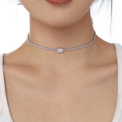 [Elite]2.0 carat Ornate Emerald Cut Necklace