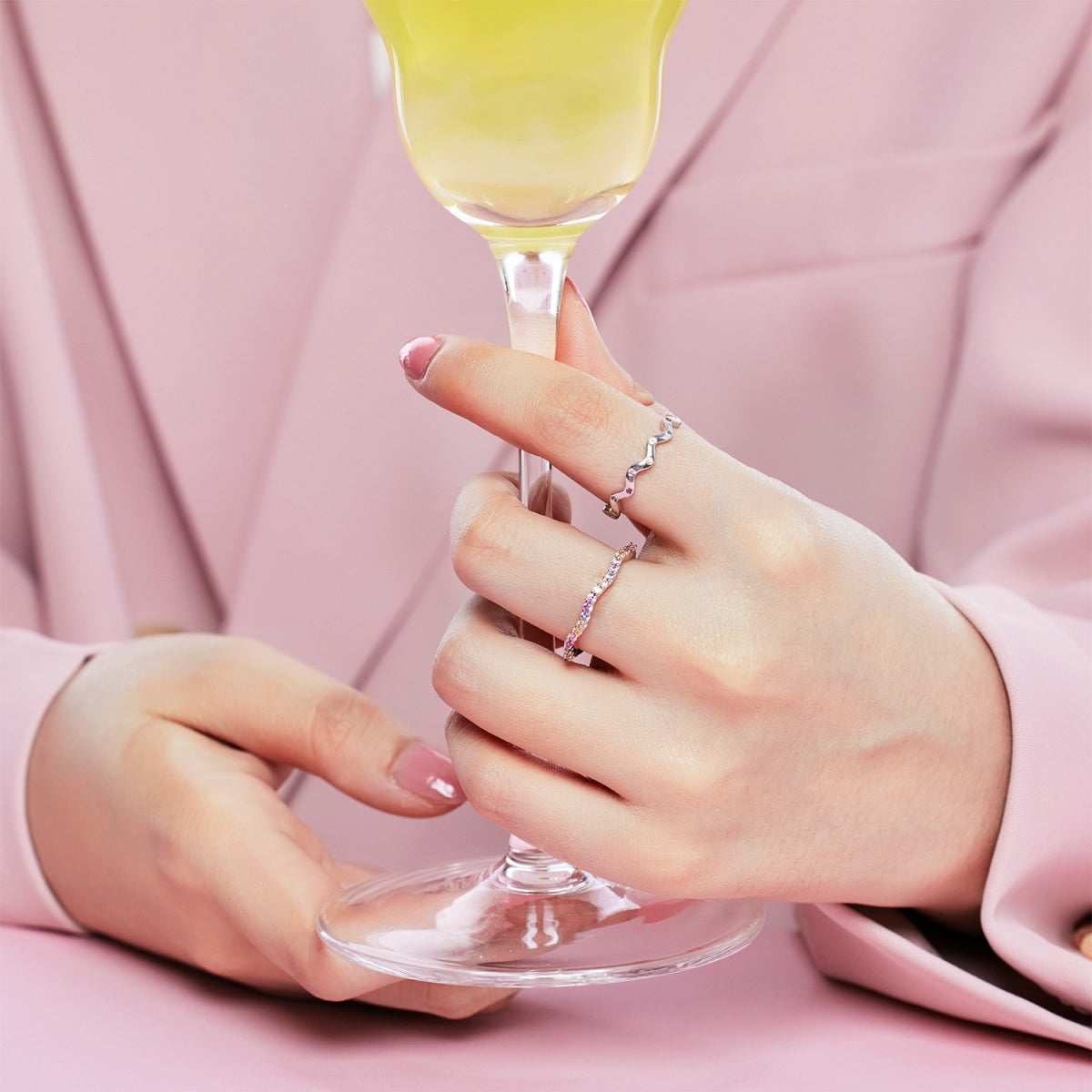[Elite]Dainty Colorful Round Cut Party Ring