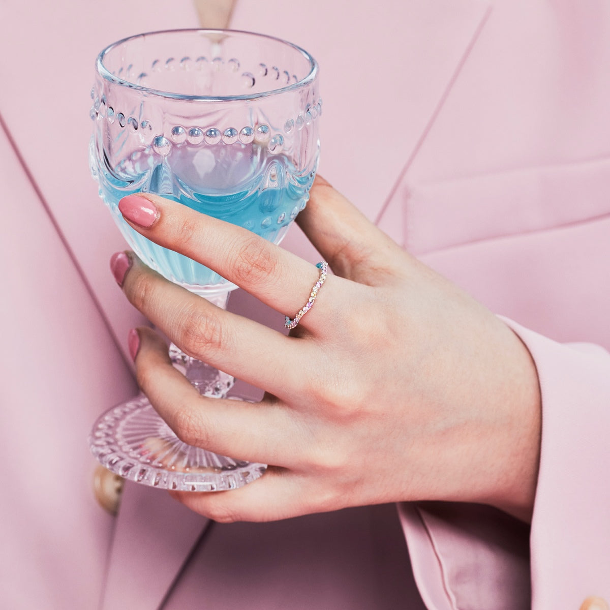 [Elite]Dainty Colorful Round Cut Party Ring