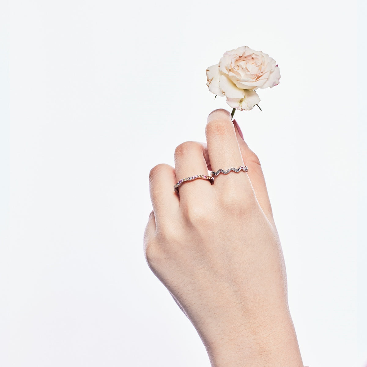 [Elite]Dainty Colorful Round Cut Party Ring