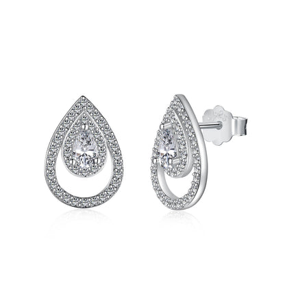 [Elite]Sparkling Delicate Water Drop Shape Daily Earrings