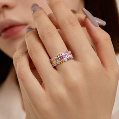 [Elite]Dazzling Colorful Radiant Cut Party Ring