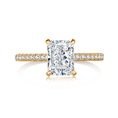 [Elite]2.0 Carat Dazzling Sparkling Radiant Cut Party Ring